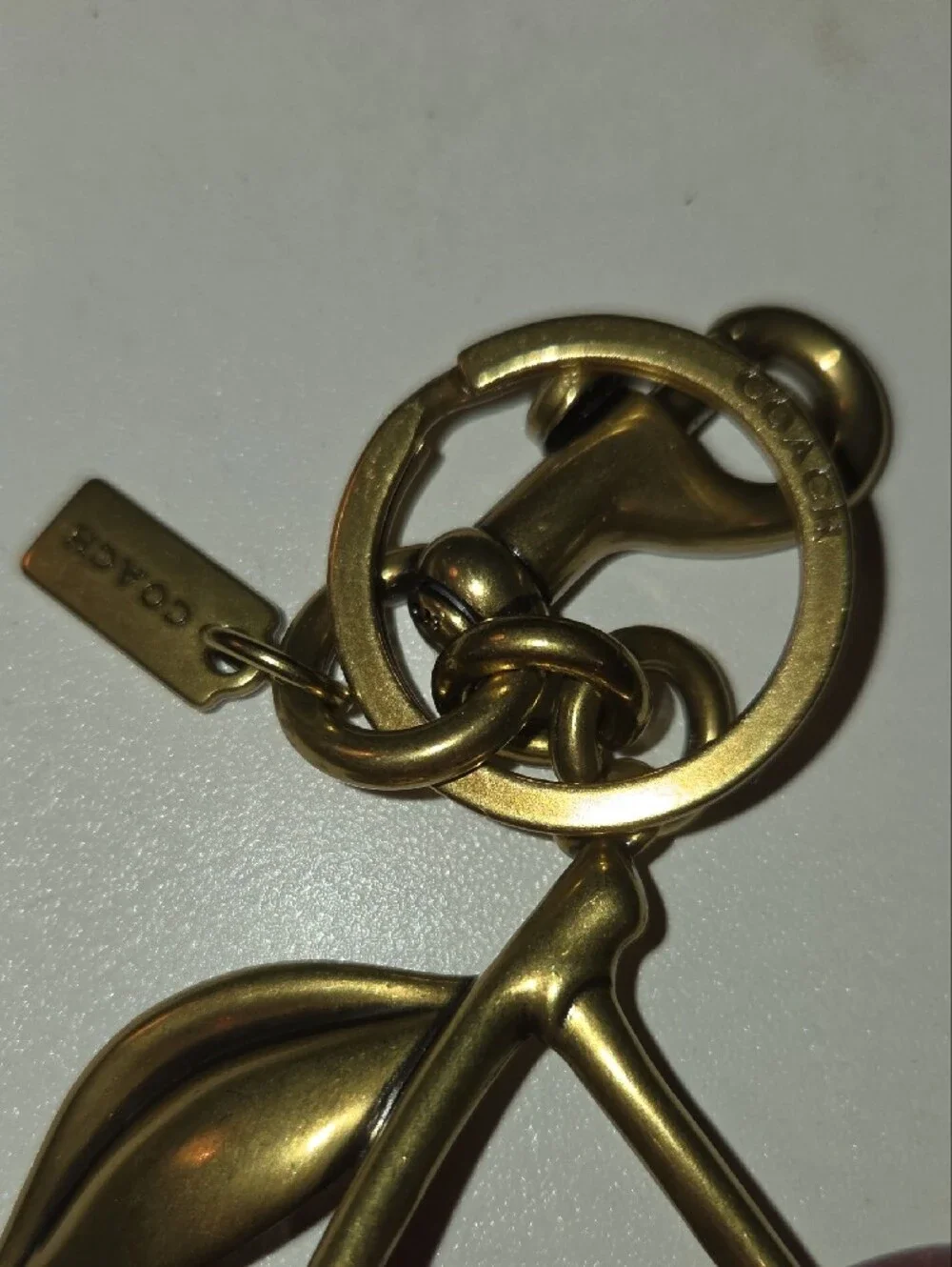 Coach Red Glitter Cherry Key Charm with Gold-Tone Hardware